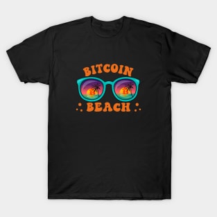 Cool Bitcoin Beach BTC Logo Sunglasses Gift Ideas T-Shirt